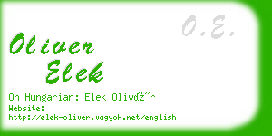 oliver elek business card